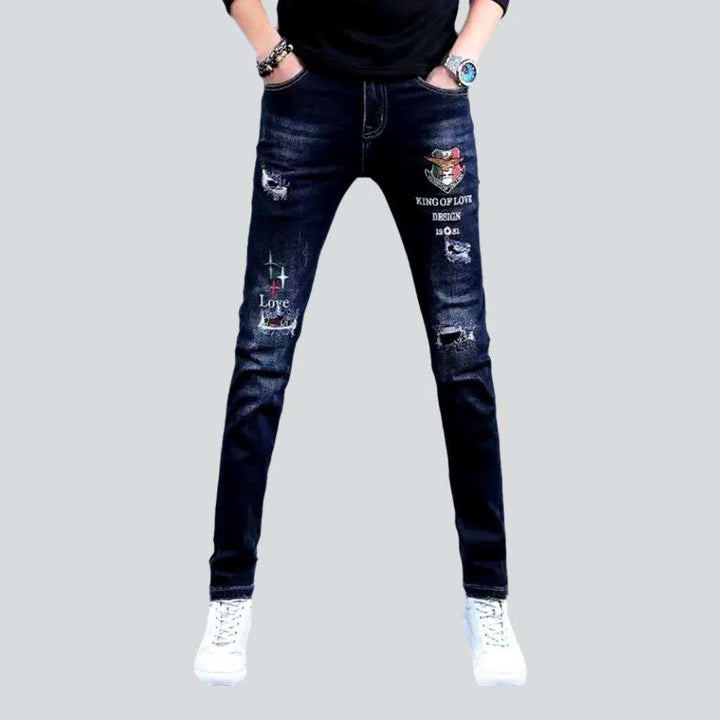 Whiskered men's street jeans