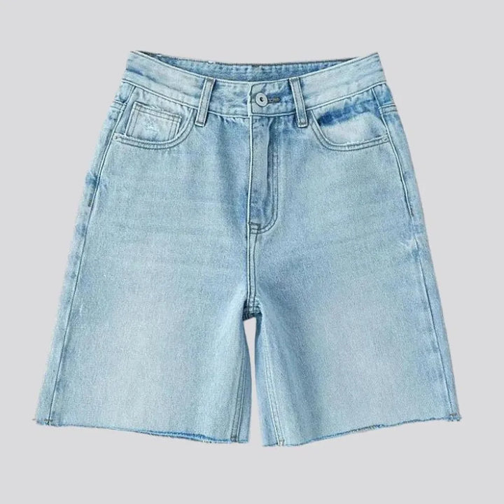 Light wash light-wash denim shorts for women