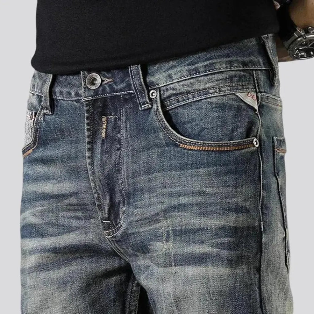 Stretchable dark jeans for men