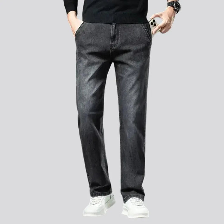 Casual high waist tapered leg jeans for men