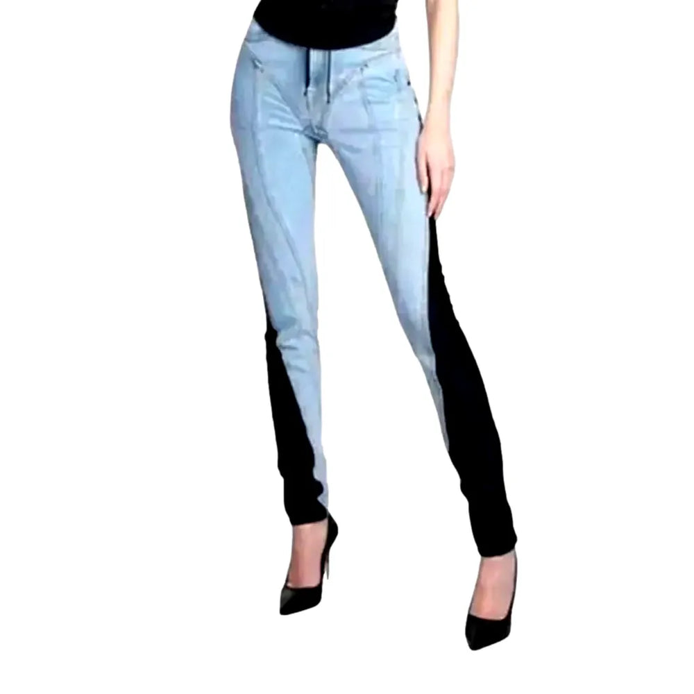 Trendy Fitted Light Mix Women's Jeans - Light Blue