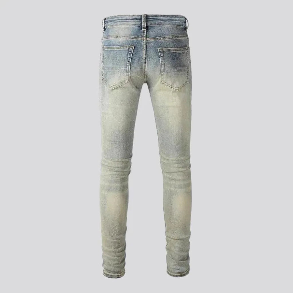 Grunge whiskered jeans
 for men