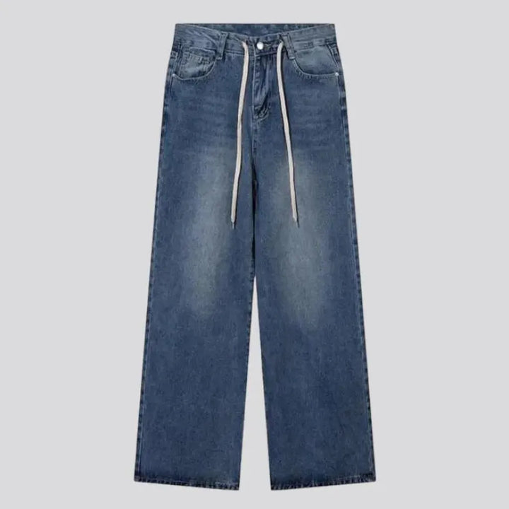 Tall-waistline street jeans