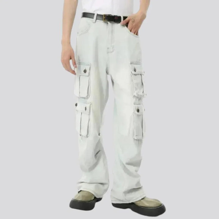 Baggy mid rise boho men's jeans