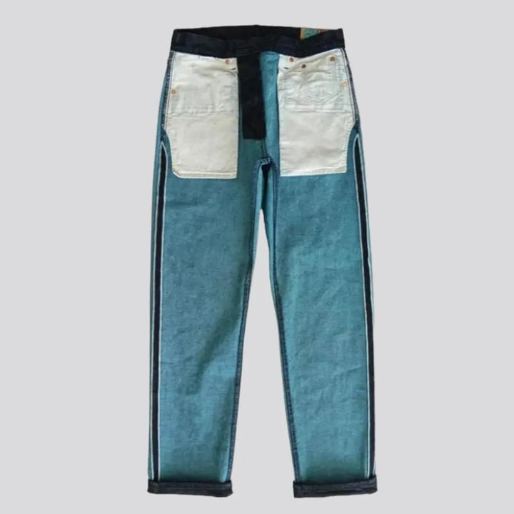 Selvedge straight jeans
 for men