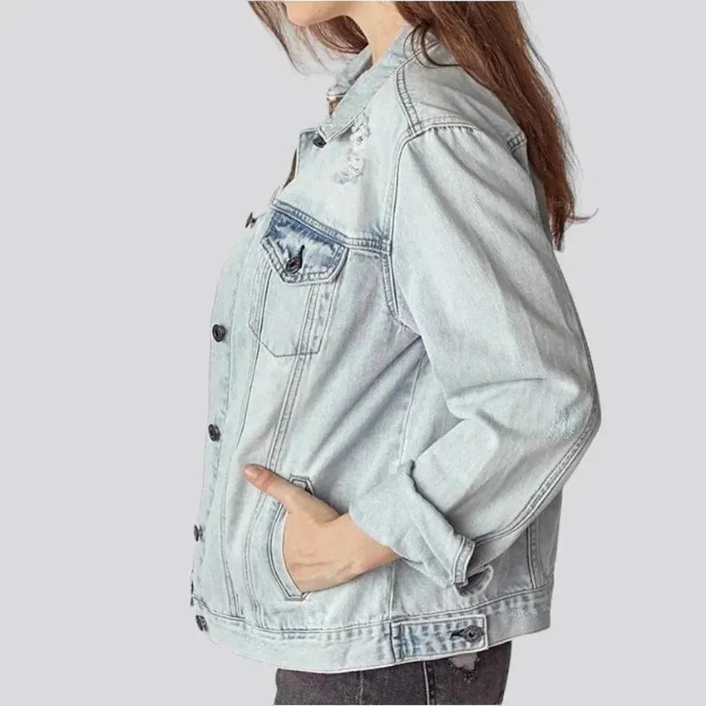 Grunge women's denim jacket