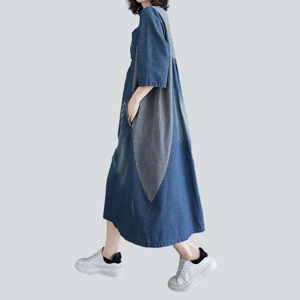 Urbane denim caftan dress