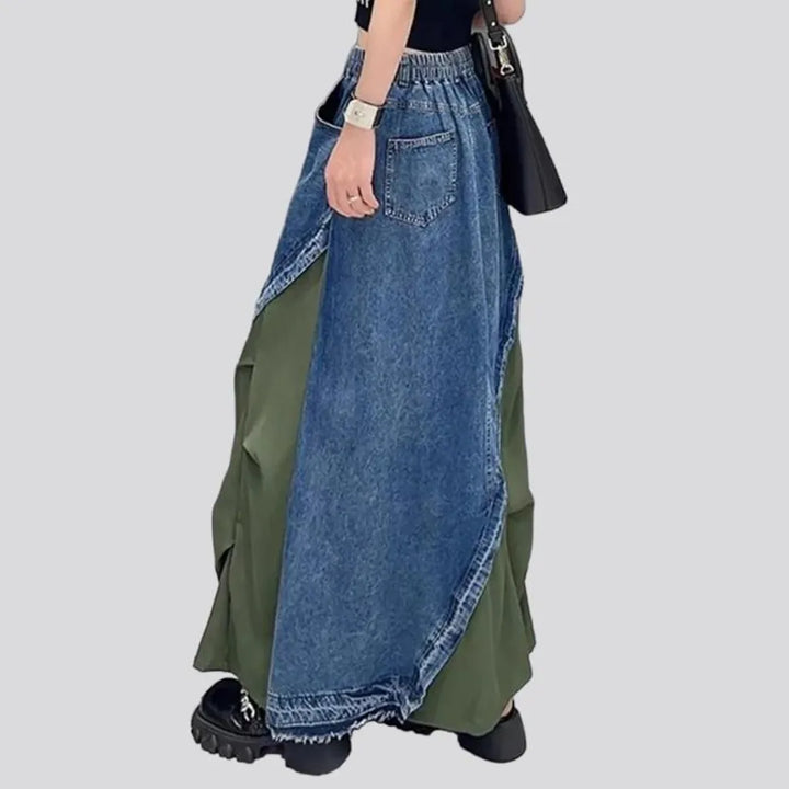 Asymmetric fashion jeans skirt for ladies