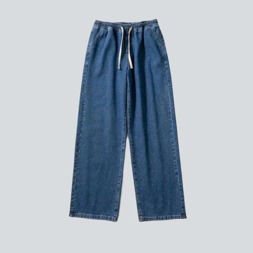 Baggy denim joggers for men