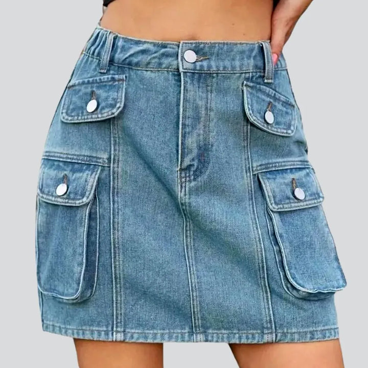 Light-wash mini denim skirt
 for women