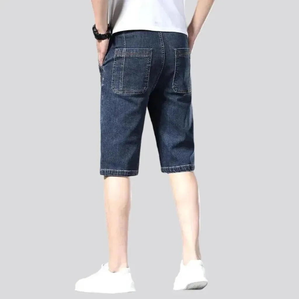 Knee-length fashion denim shorts for men