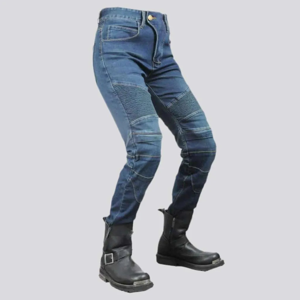 Sanded women's riding jeans