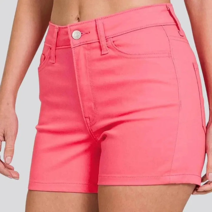 Mid-waist jean shorts
 for women