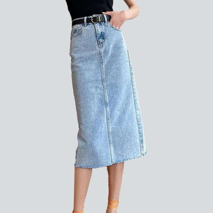 Long slim jeans skirt