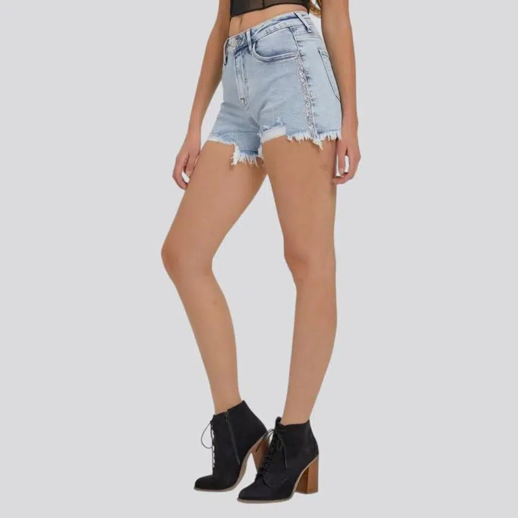 High-waist women's jeans shorts