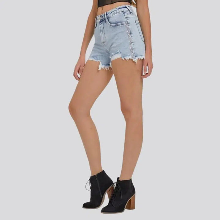 High-waist women's jeans shorts