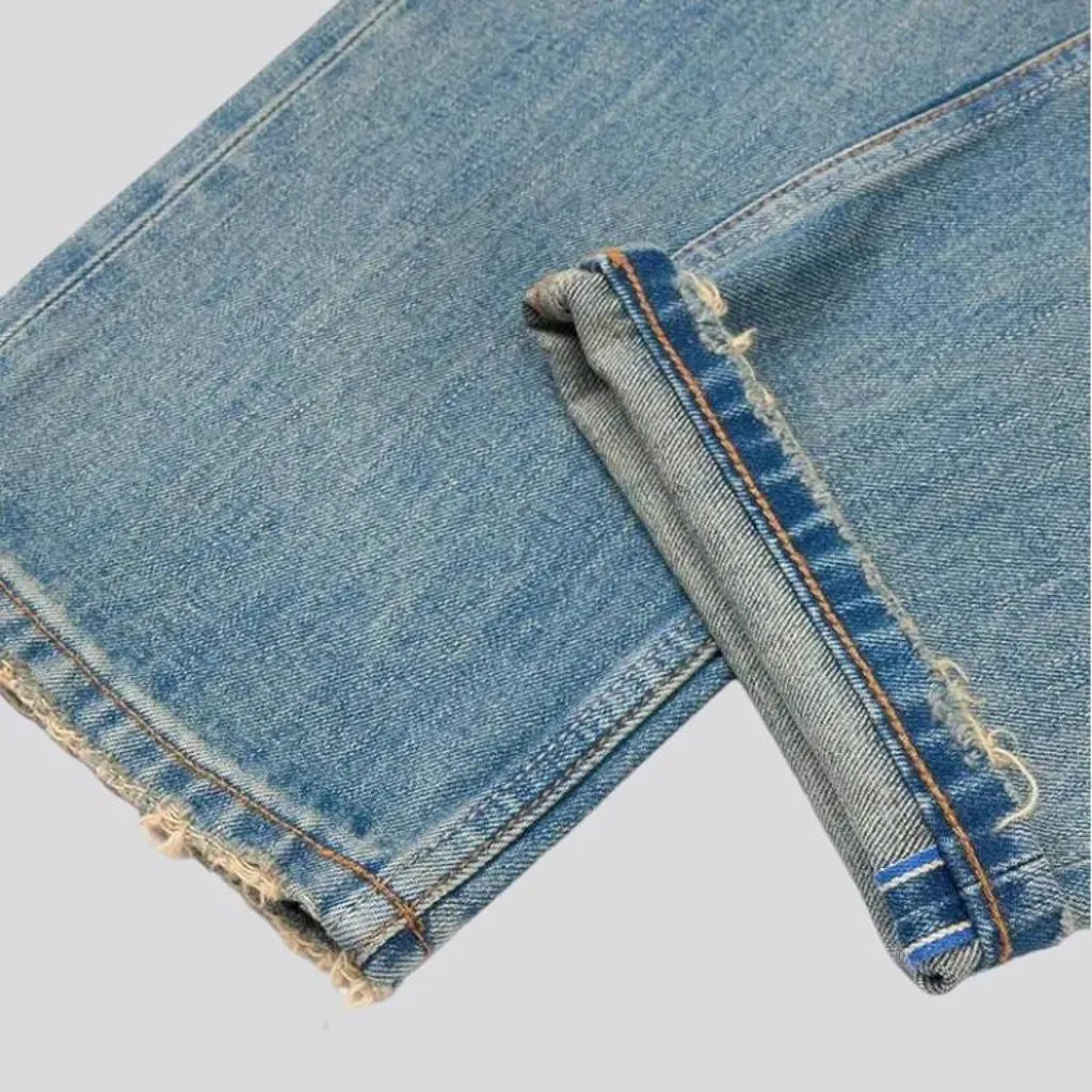 Straight heavyweight selvedge jeans
 for men