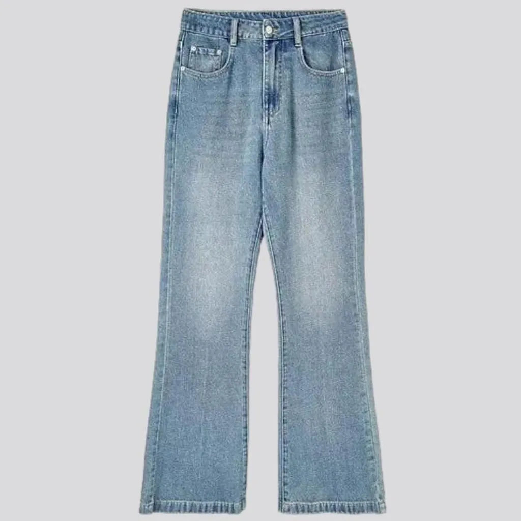 Stonewashed high-waist jeans for ladies