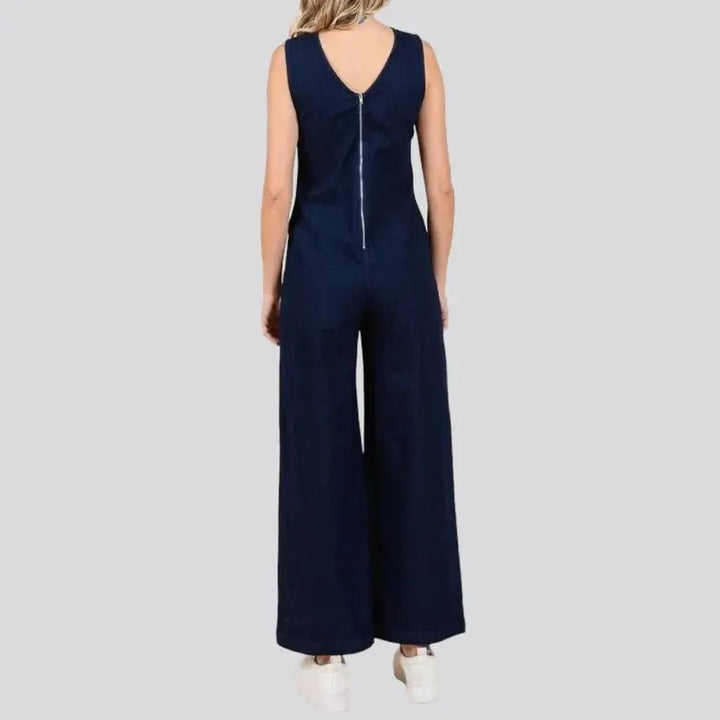 Chic denim women's jumpsuit overall