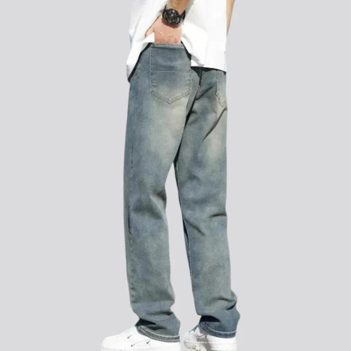 Vintage style sanded fit men's jeans