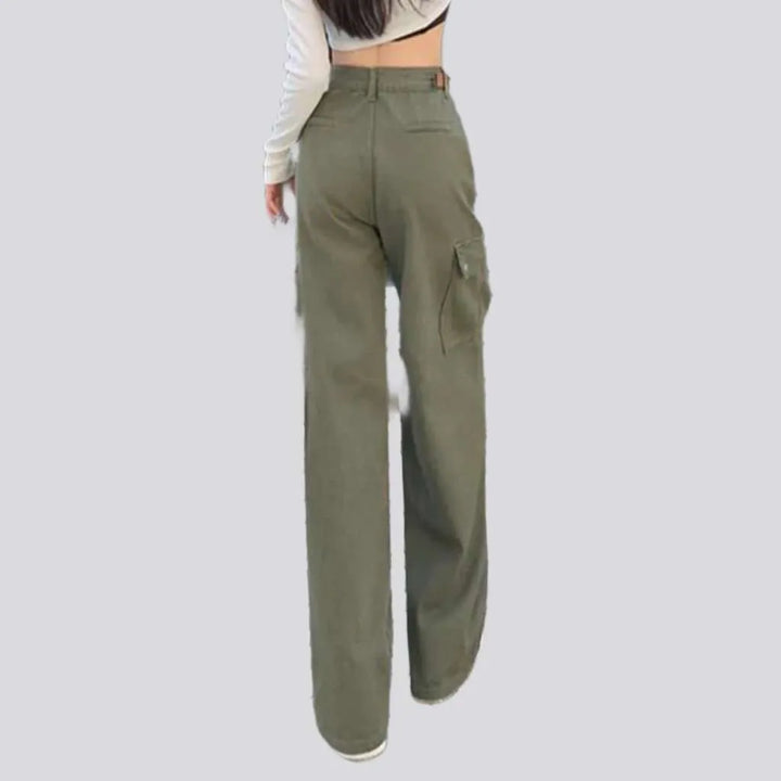 Color cargo women's jean pants