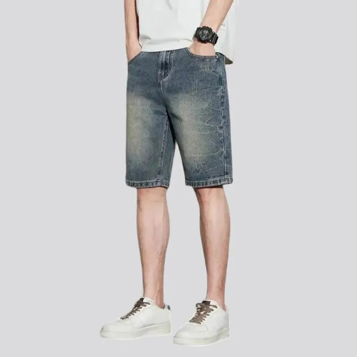 Sanded fashion men's jean shorts