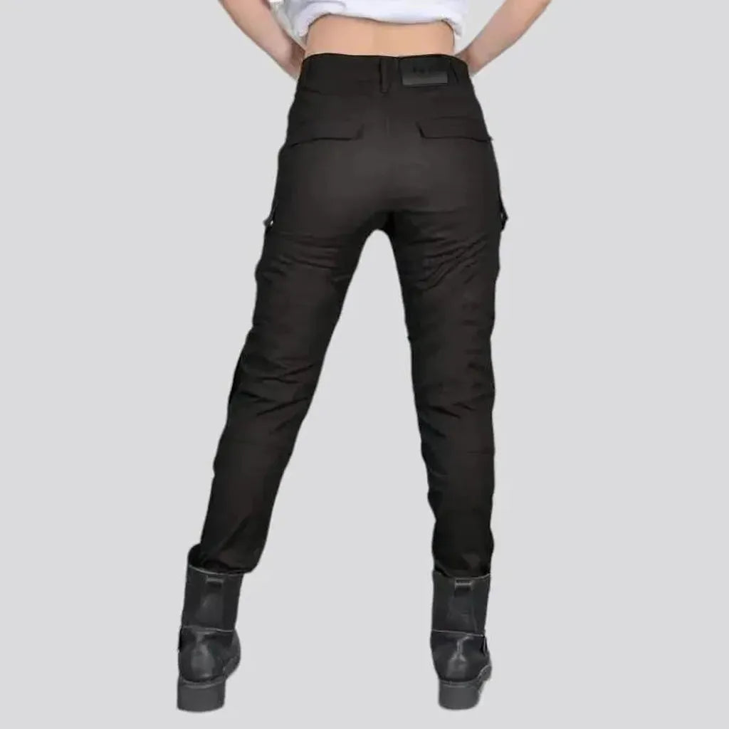 High-waist protective biker jean pants