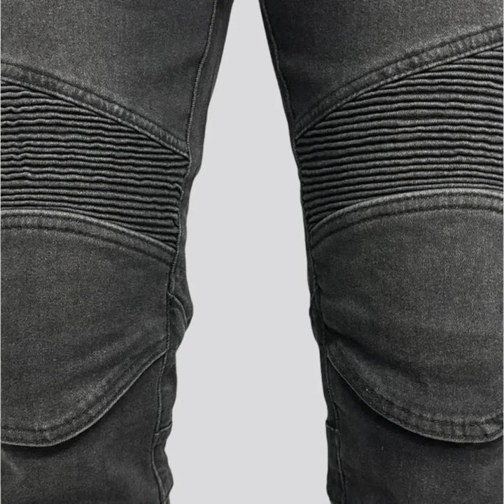 High rise motorcycle men's jeans