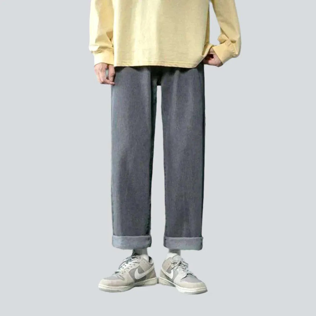 Korean streetwear loose denim pants