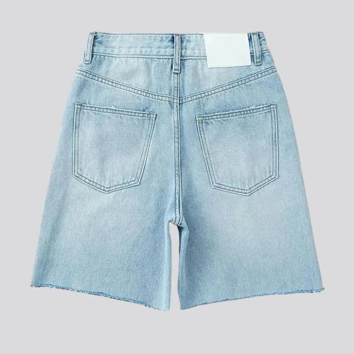 Light wash light-wash denim shorts for women