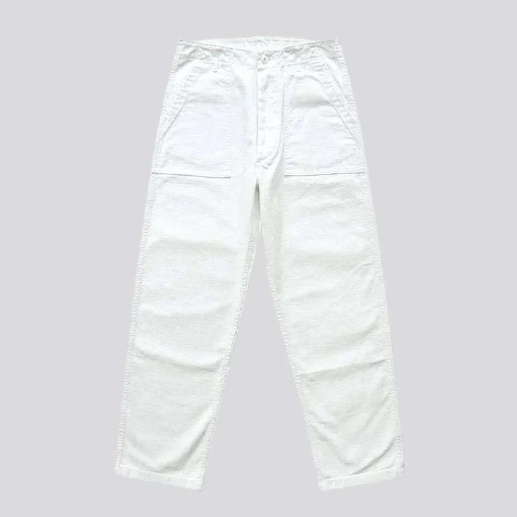 High-waist street men's denim pants