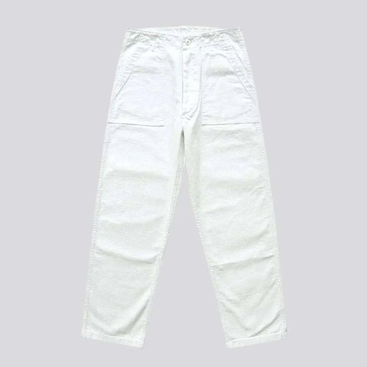 High-waist street men's denim pants