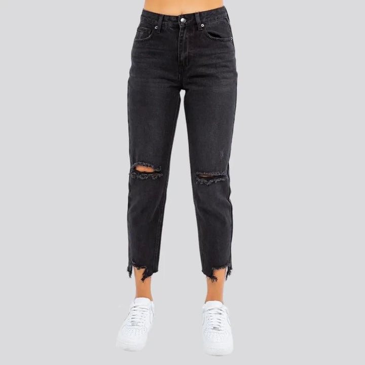 Grunge women's cropped-bottoms jeans