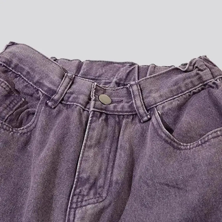 High-waist women's violet jeans