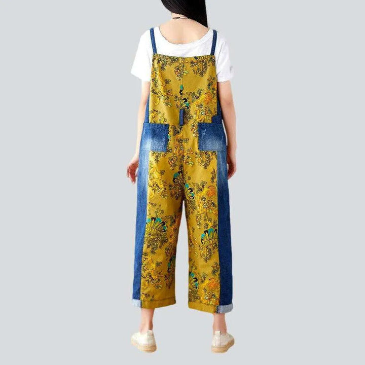 Chinese ornament women's denim jumpsuit