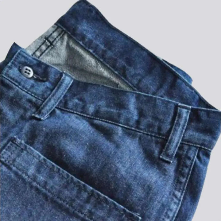 Mid-waist denim shorts
 for men