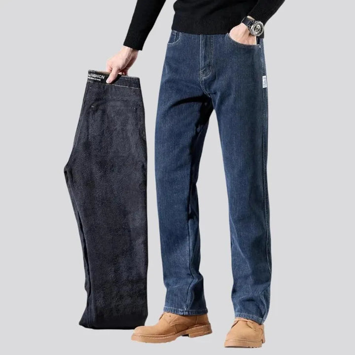 Stretchable casual dark men's jeans