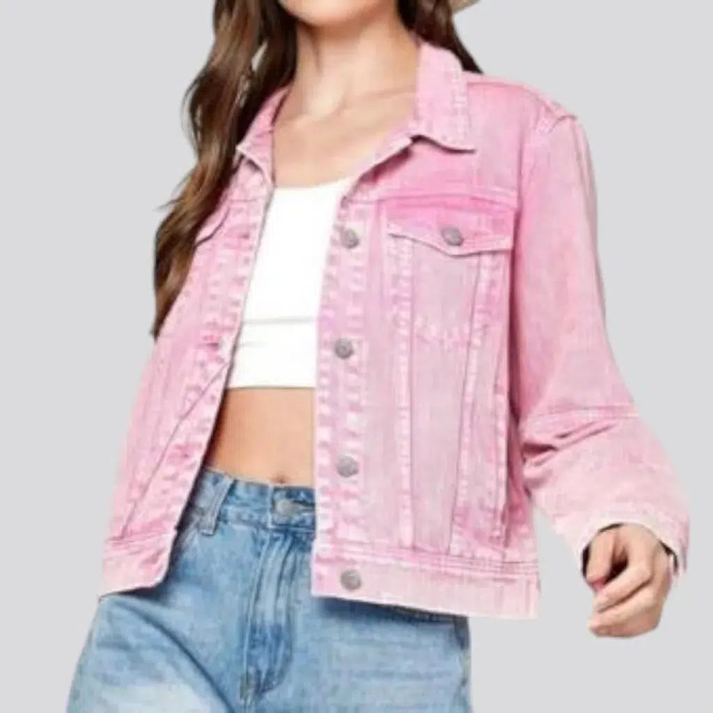 Color women's denim jacket