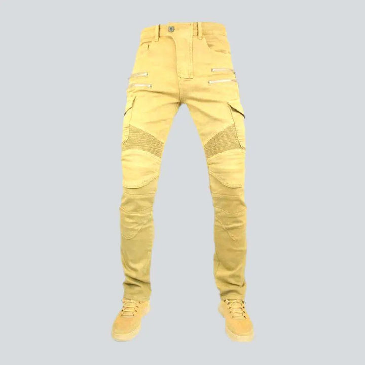 Cargo protective men's motorcycle jeans