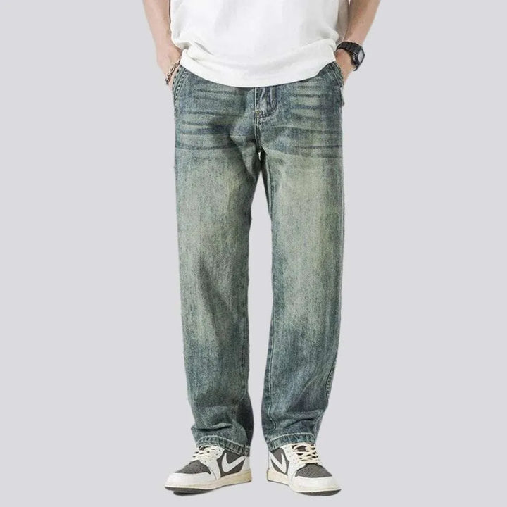 Whiskered sanded jeans
 for men