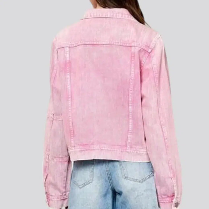 Color women's denim jacket