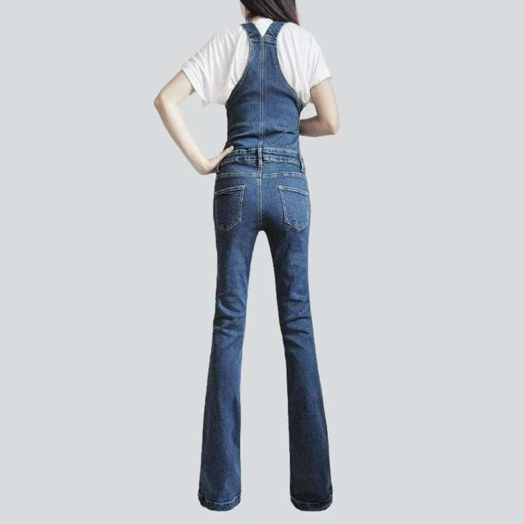 Stonewashed denim overall for women