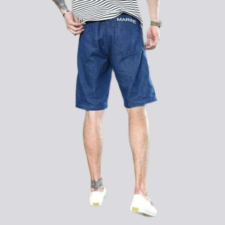 Mid-waist denim shorts
 for men