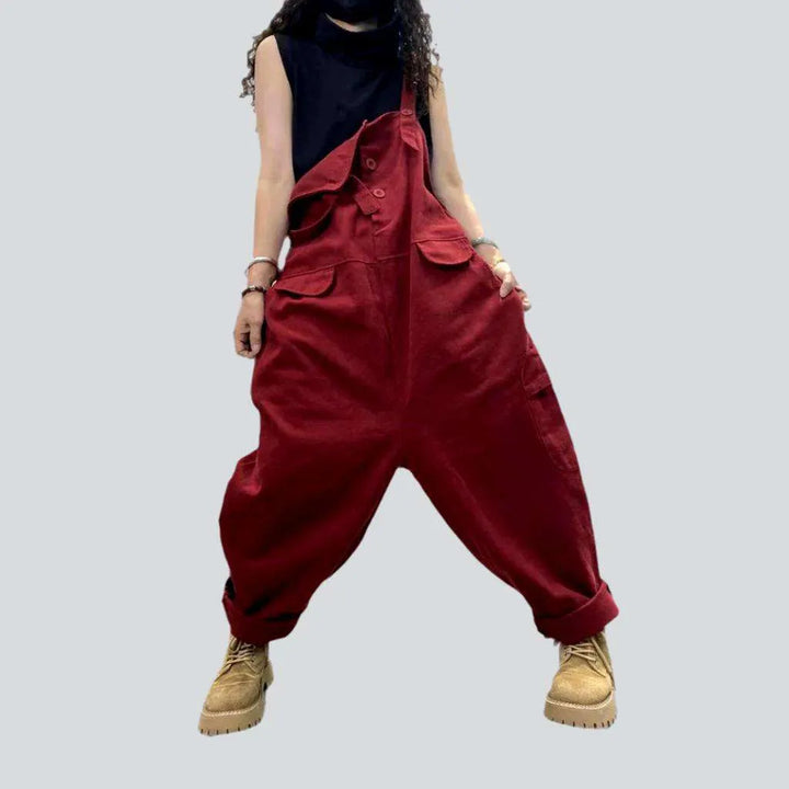 Color jeans jumpsuit
 for women