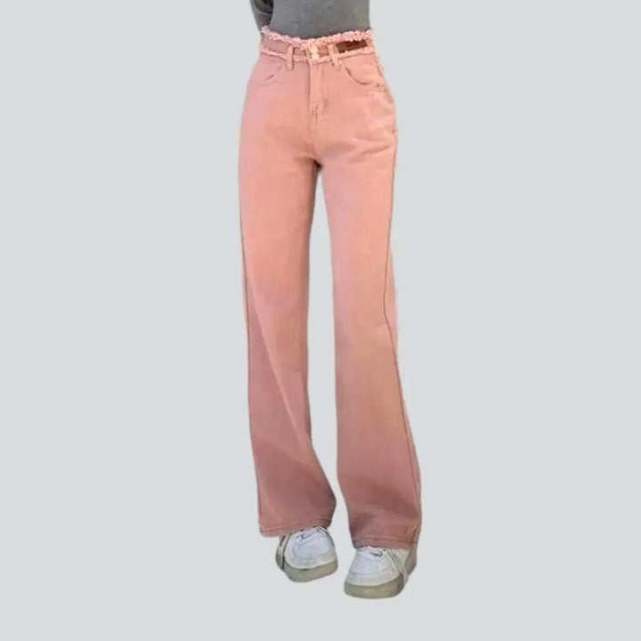 Raw-waistline y2k jeans for women