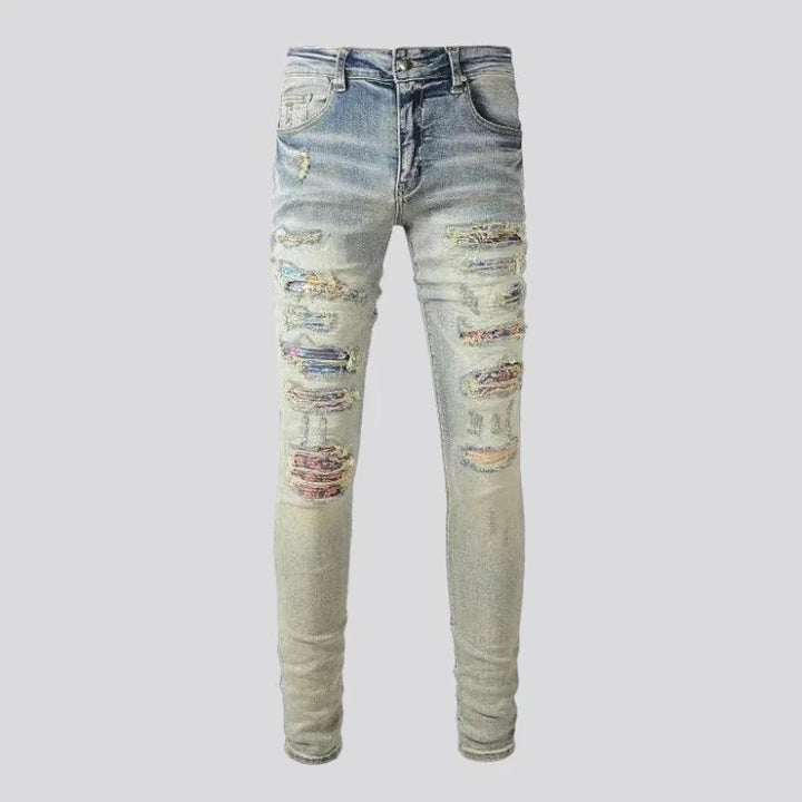 Grunge whiskered jeans
 for men