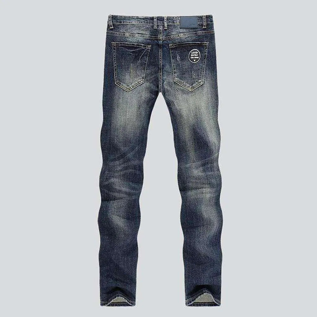 Dark retro blue men's jeans