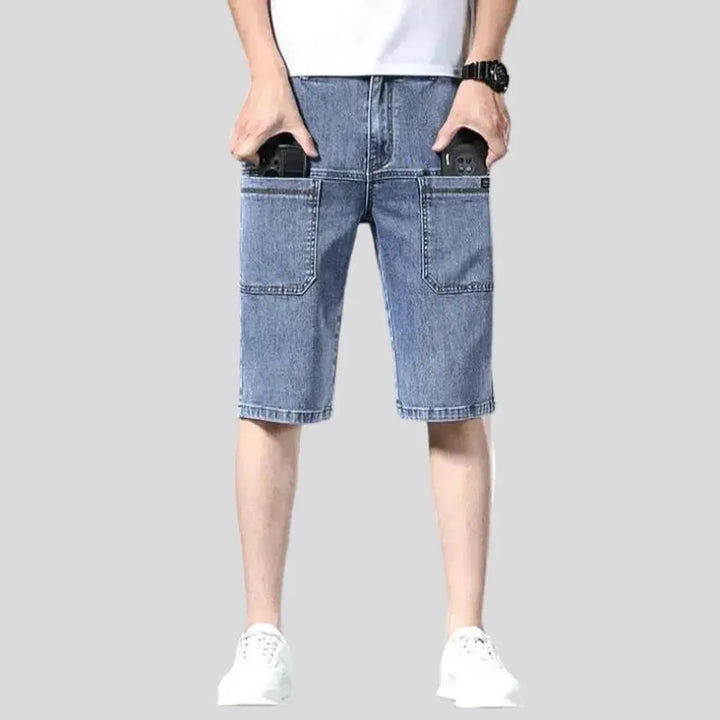 Knee-length fashion denim shorts for men