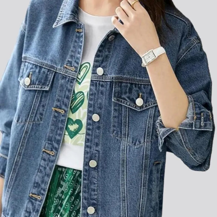 90s medium-wash women's jeans jacket