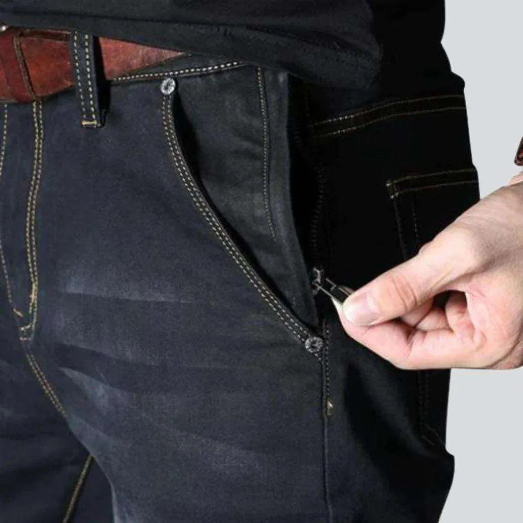 Mobile pocket men's slim jeans